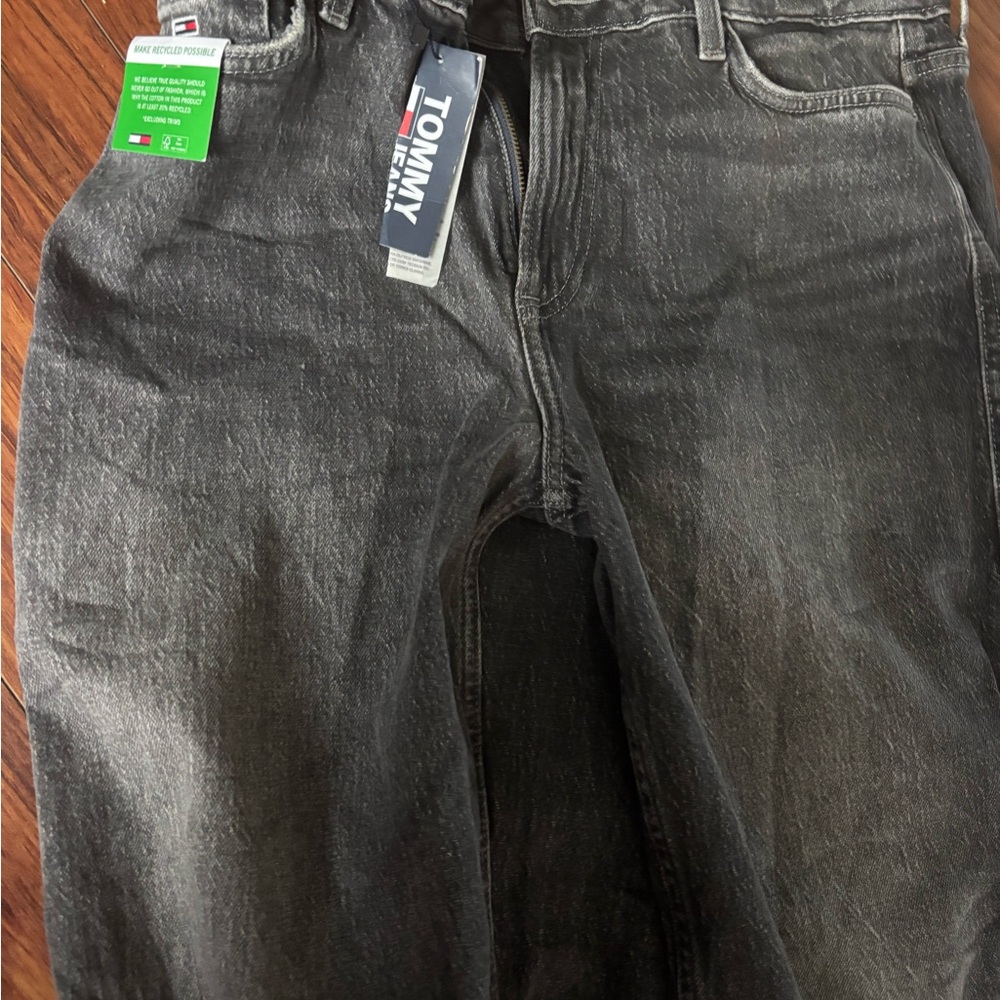 Tommy Hilfiger Black Straight Jeans Distressed Style - Picture 2 of 4